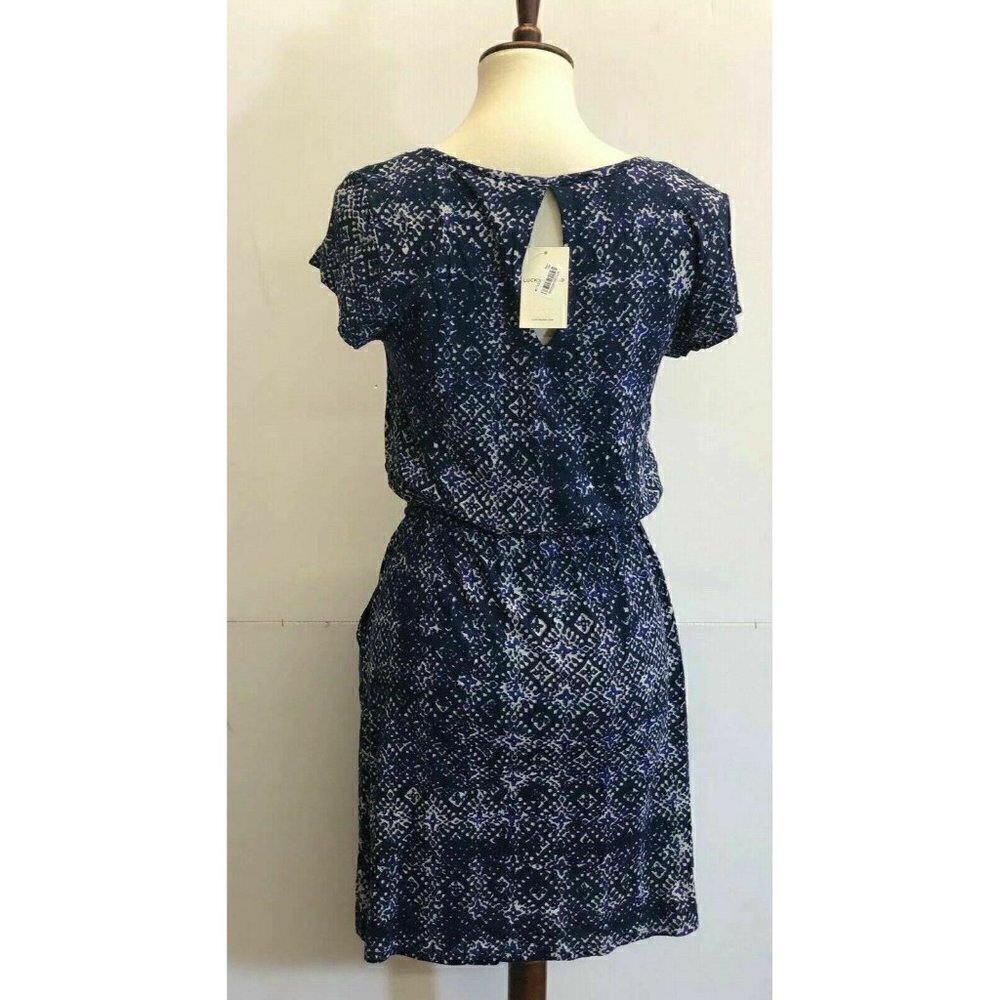 Lucky Brand Womens Tile Print Drawstring Dress xs - Picture 7 of 12